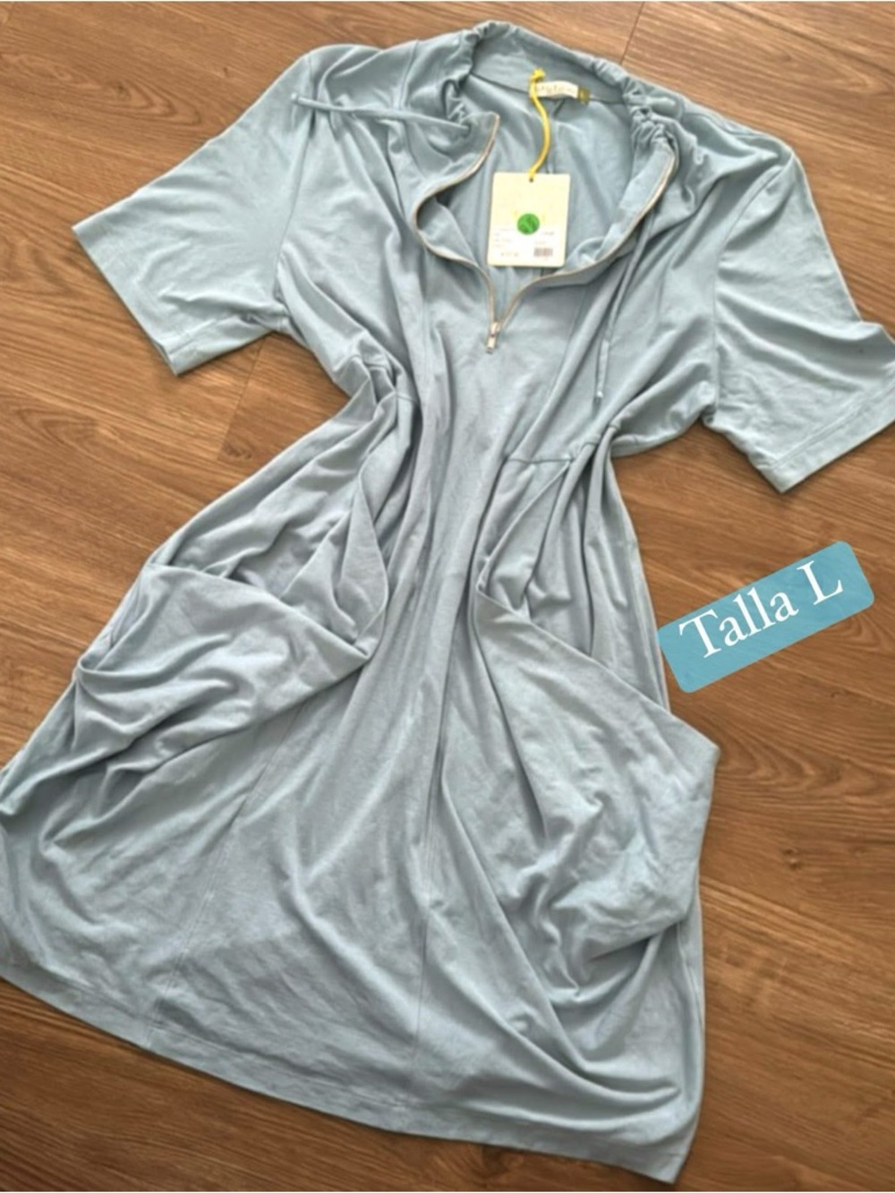 Chalet Light Blue Lisa Hooded Zip Dress